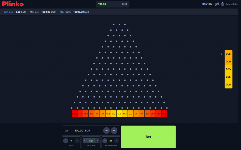 Juego Plinko