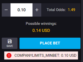 mystake min bet